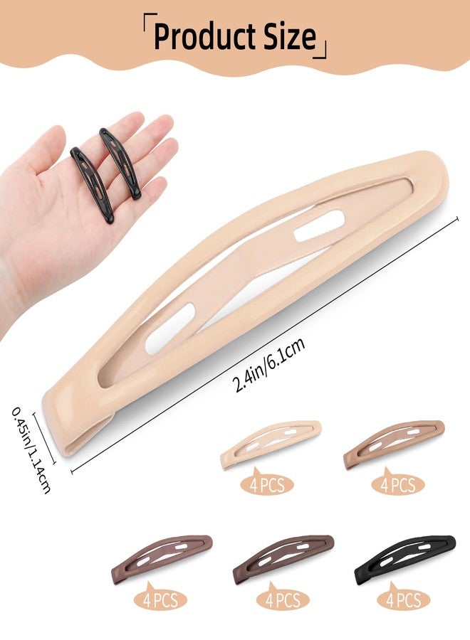 Motroce 20PCS Glossy Snap Hair Clips, 2.4 Inch Non-Slip Metal Barrettes, 5 Colors Medium Hair Barrettes for Women and Girls (Latte Color) - Image 2